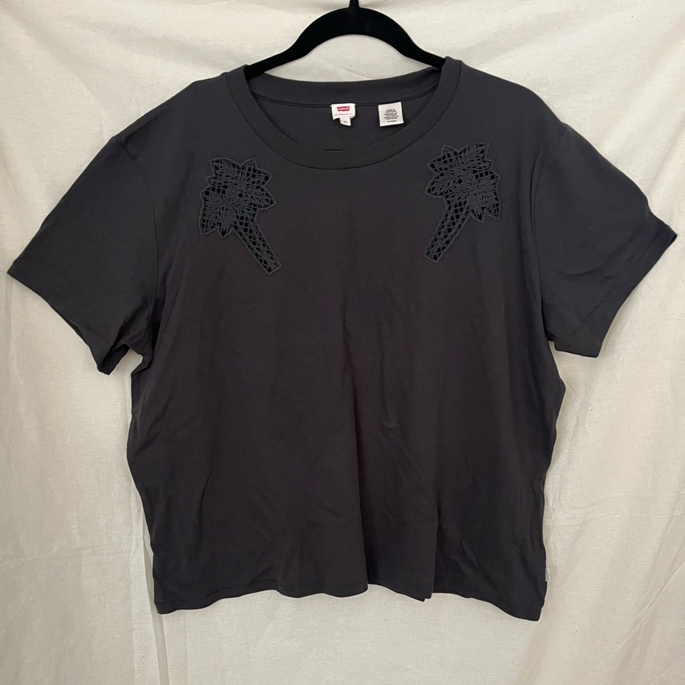 Levi’s Palm Tree Cutout T-shirt - Gray - Size XL